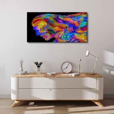 Canvas schilderij Kleurrijk silhouet in beweging