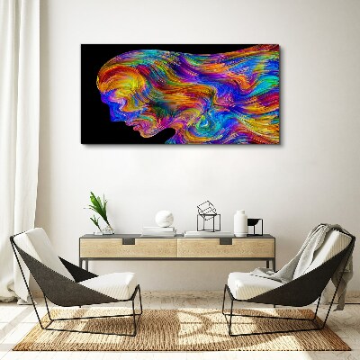 Canvas schilderij Kleurrijk silhouet in beweging