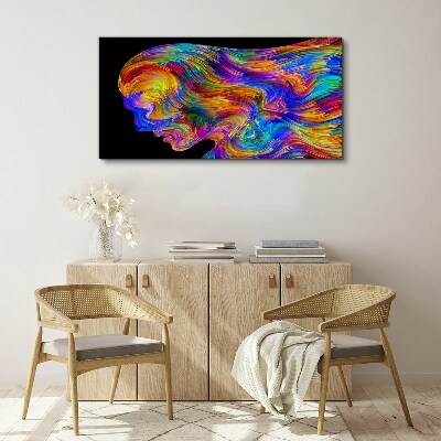 Canvas schilderij Kleurrijk silhouet in beweging