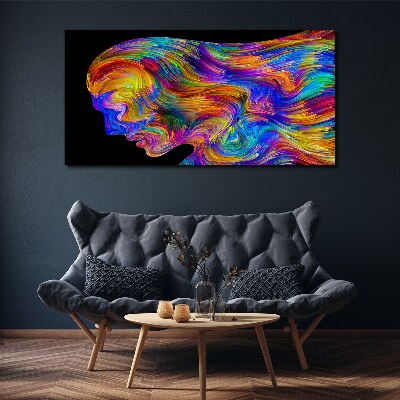 Canvas schilderij Kleurrijk silhouet in beweging