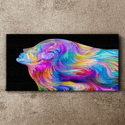 Schilderij op doek Kleurrijk silhouet van een bewegende vrouw