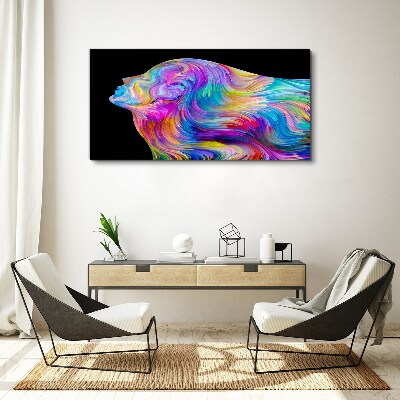 Schilderij op doek Kleurrijk silhouet van een bewegende vrouw