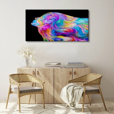 Schilderij op doek Kleurrijk silhouet van een bewegende vrouw