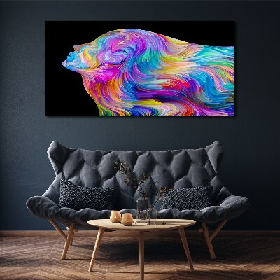 Schilderij op doek Kleurrijk silhouet van een bewegende vrouw