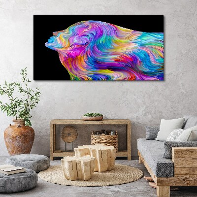 Schilderij op doek Kleurrijk silhouet van een bewegende vrouw