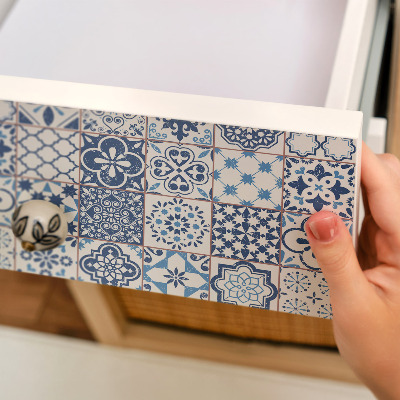 Wrapfolie keuken Blauw mozaïek