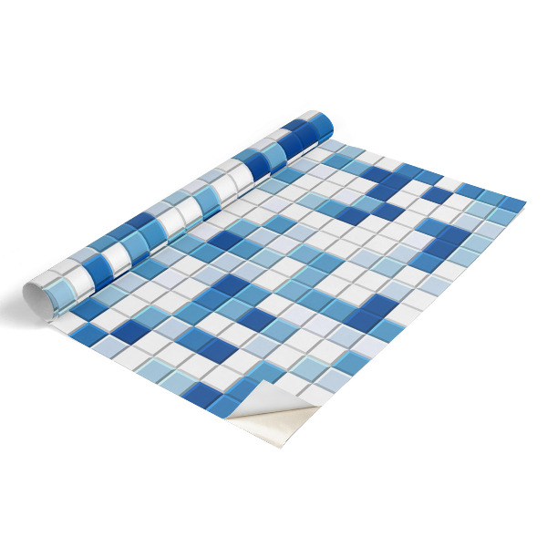 Decoratiefolie Blauw mozaïek