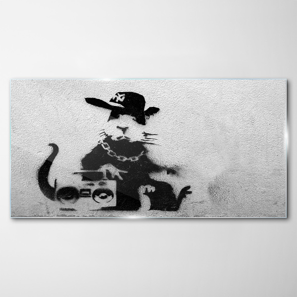 Foto op glas Hood Rat Banksy
