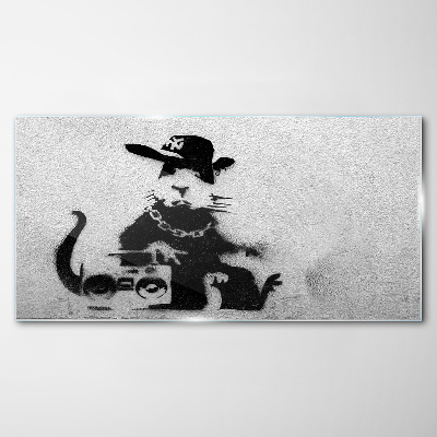 Foto op glas Hood Rat Banksy