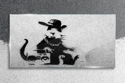 Foto op glas Hood Rat Banksy