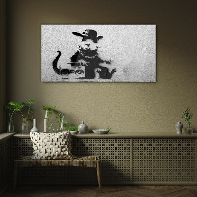 Foto op glas Hood Rat Banksy