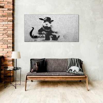 Foto op glas Hood Rat Banksy