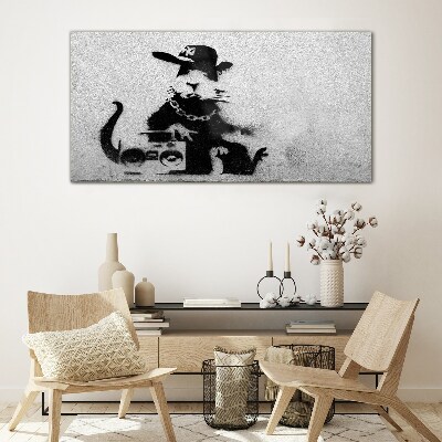 Foto op glas Hood Rat Banksy