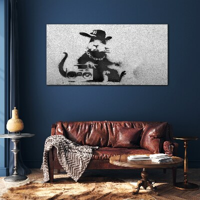 Foto op glas Hood Rat Banksy