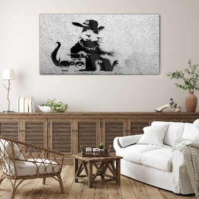 Foto op glas Hood Rat Banksy