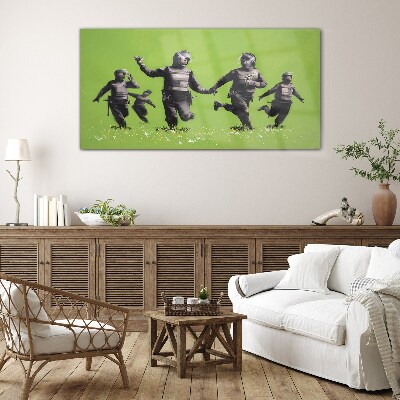 Glas foto Oproerpolitie op Banksy Field
