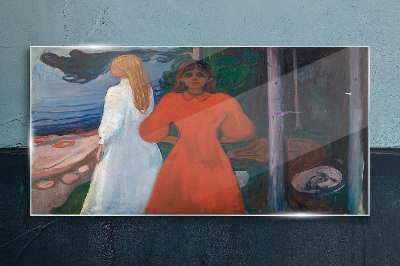 Foto op glas Koude wind over de zee