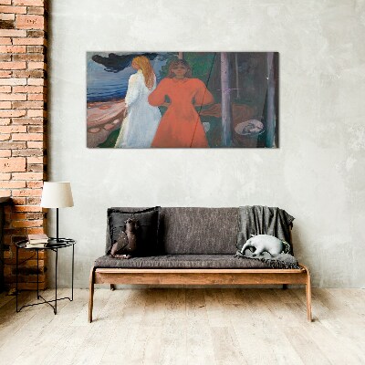 Foto op glas Koude wind over de zee