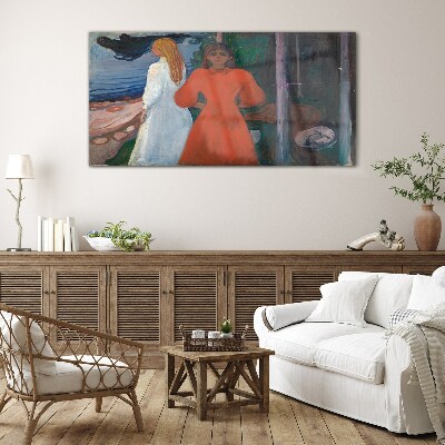 Foto op glas Koude wind over de zee