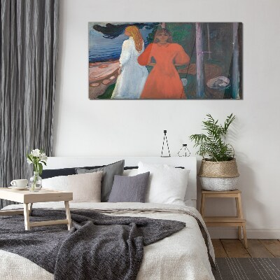 Foto op glas Koude wind over de zee