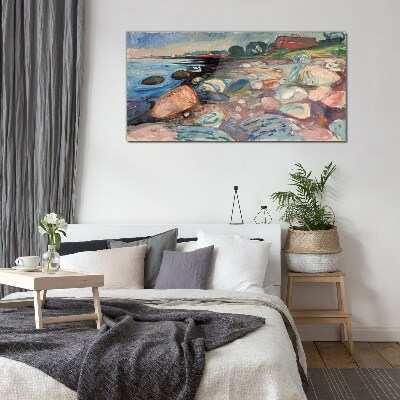 Glas foto Zeelandschap met stenen