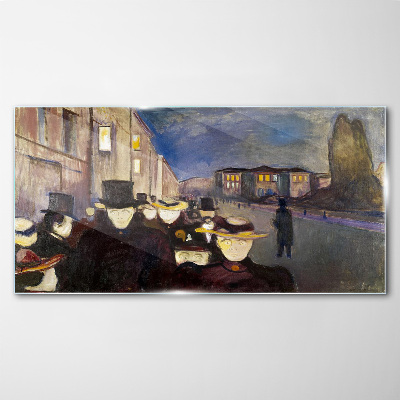 Foto op glas Avondwandeling in de stad