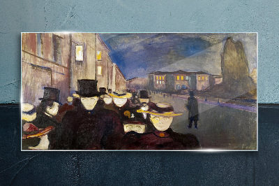 Foto op glas Avondwandeling in de stad