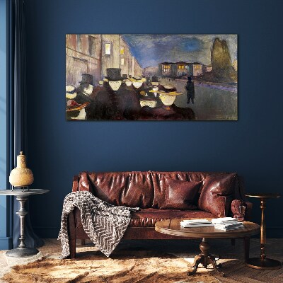 Foto op glas Avondwandeling in de stad