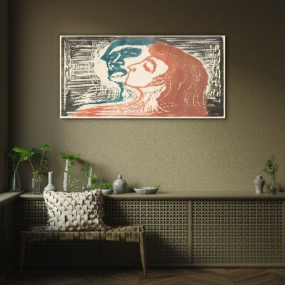 Schilderij op glas Een intieme blik op emoties