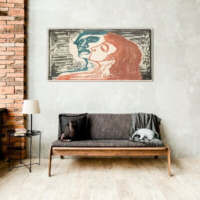 Schilderij op glas Een intieme blik op emoties