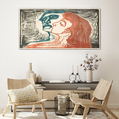 Schilderij op glas Een intieme blik op emoties