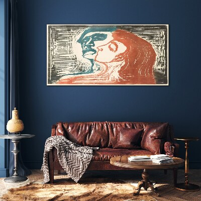 Schilderij op glas Een intieme blik op emoties