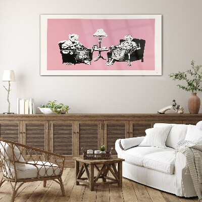 Foto op glas Oma's in roze