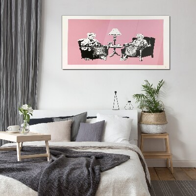 Foto op glas Oma's in roze