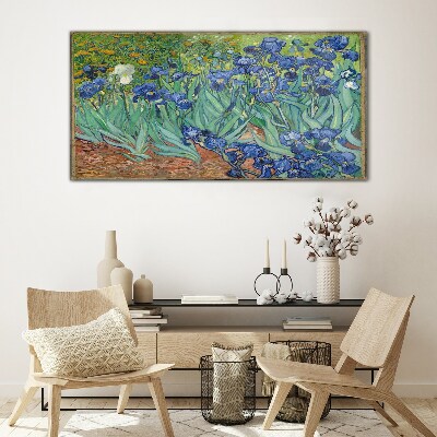 Glas foto Irissen in de tuin