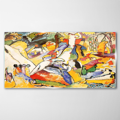 Schilderij op glas De kleurrijke chaos van het leven