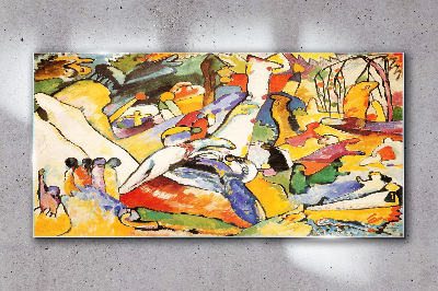 Schilderij op glas De kleurrijke chaos van het leven