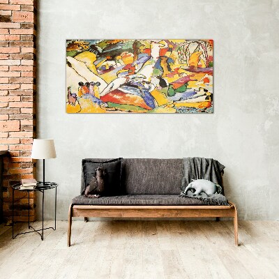 Schilderij op glas De kleurrijke chaos van het leven