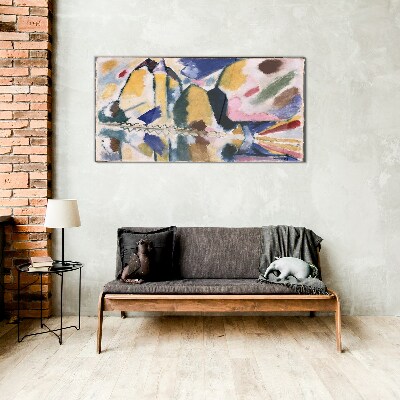 Foto op glas Abstract landschap in de kleuren van de natuur