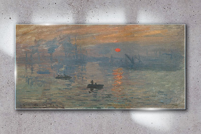 Schilderij op glas Zonsondergang boven de haven