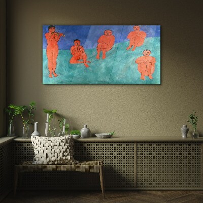 Schilderij op glas Een muzikale ontmoeting in kleur