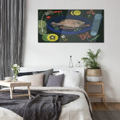 Schilderij op glas Vis in een blauwe kom