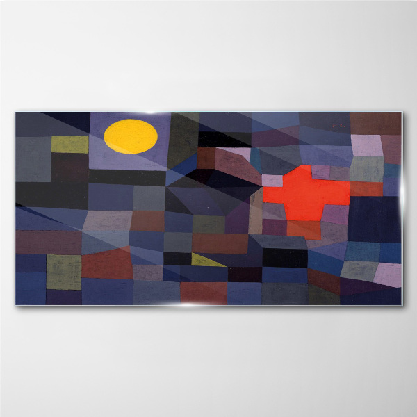 Glas foto Abstracte compositie met de zon