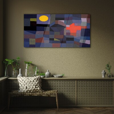 Glas foto Abstracte compositie met de zon