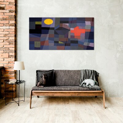 Glas foto Abstracte compositie met de zon