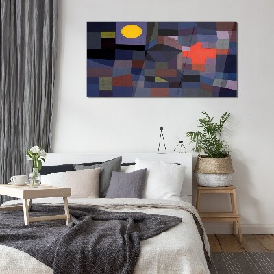 Glas foto Abstracte compositie met de zon