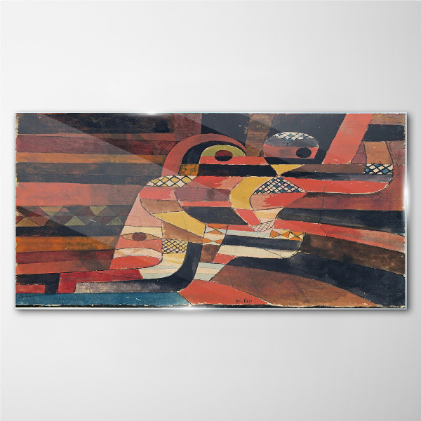 Schilderij op glas Abstracte dans van kleurrijke vormen