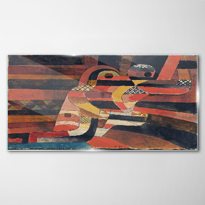 Schilderij op glas Abstracte dans van kleurrijke vormen