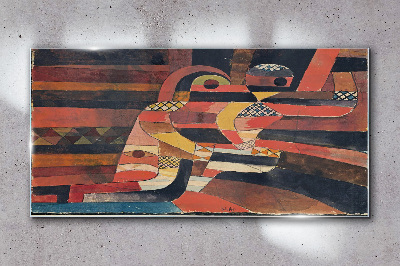 Schilderij op glas Abstracte dans van kleurrijke vormen