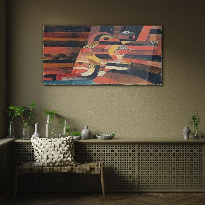 Schilderij op glas Abstracte dans van kleurrijke vormen